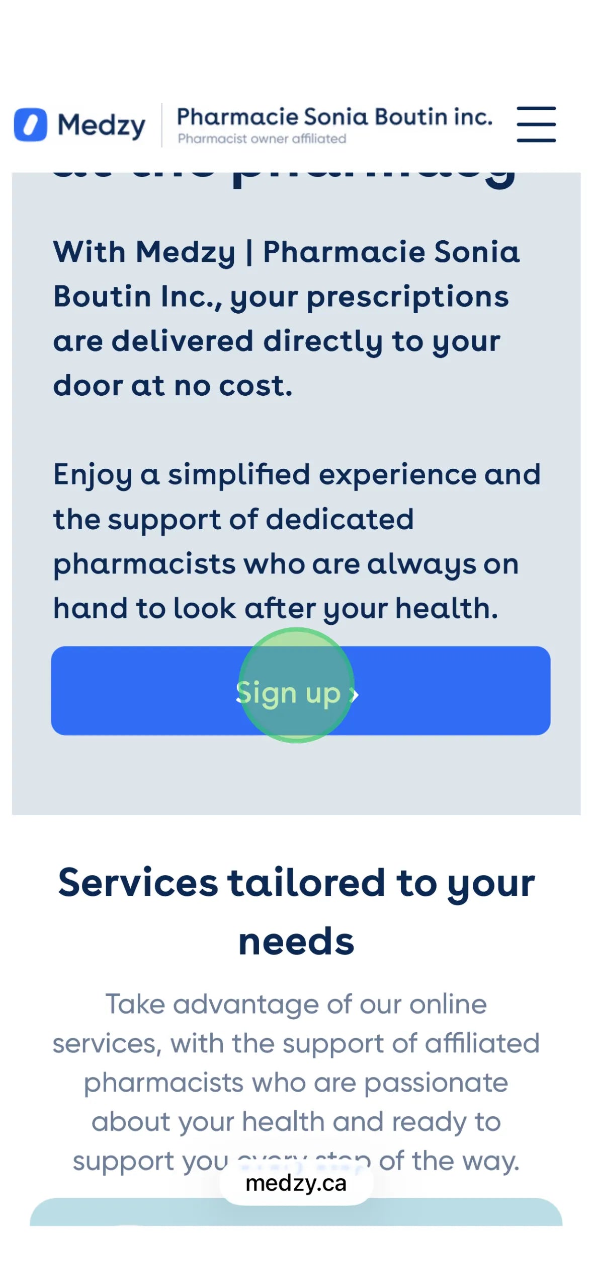 <p>Click the “Sign up” button.</p>