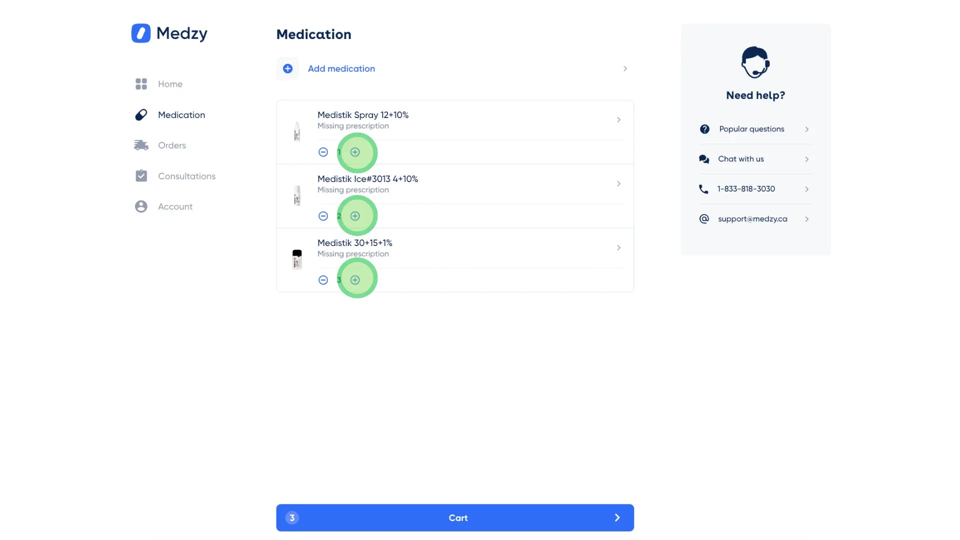 <p>Choose the quantity you would like to order of each product.</p>