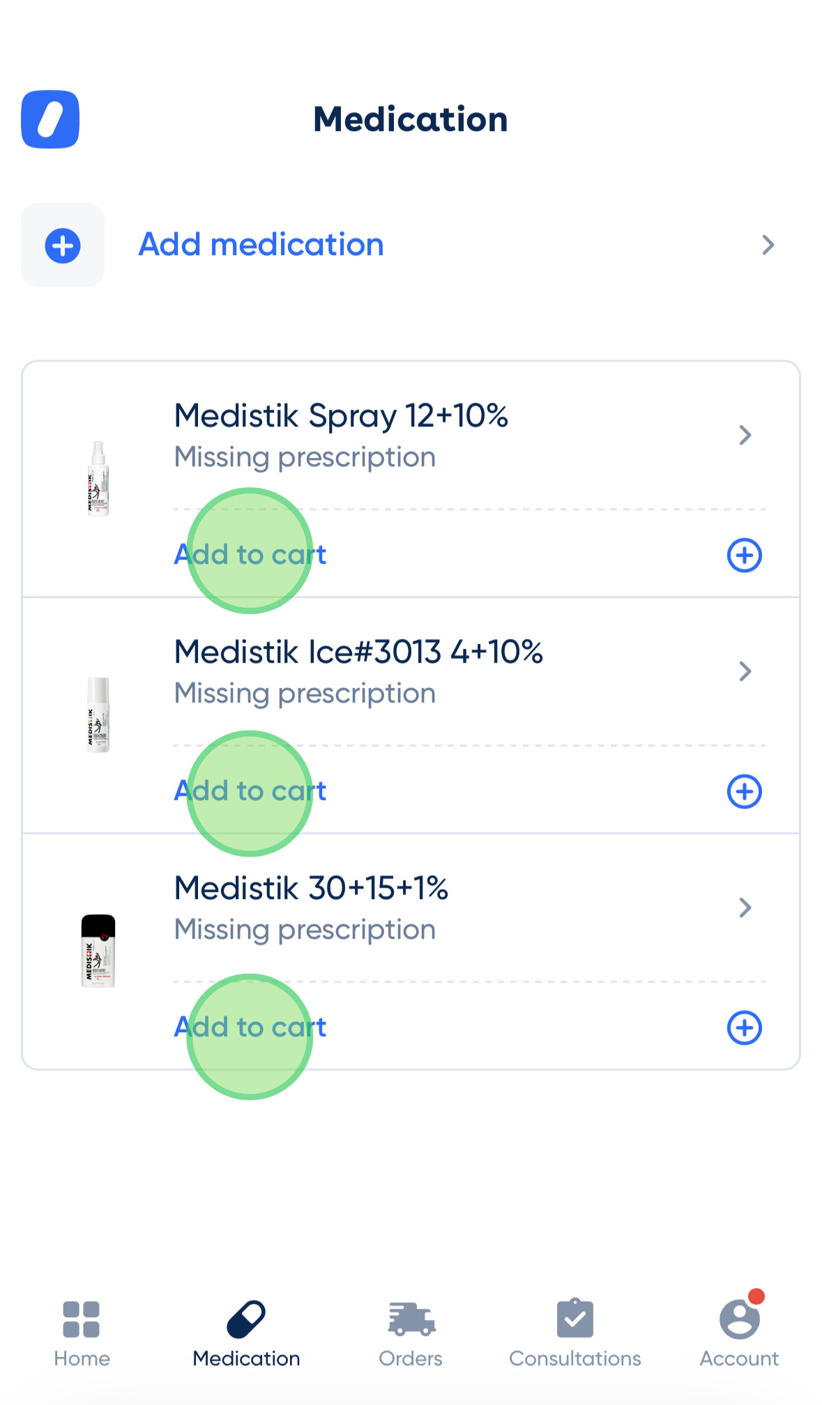 <p>Add the products you want to order to your cart.</p>