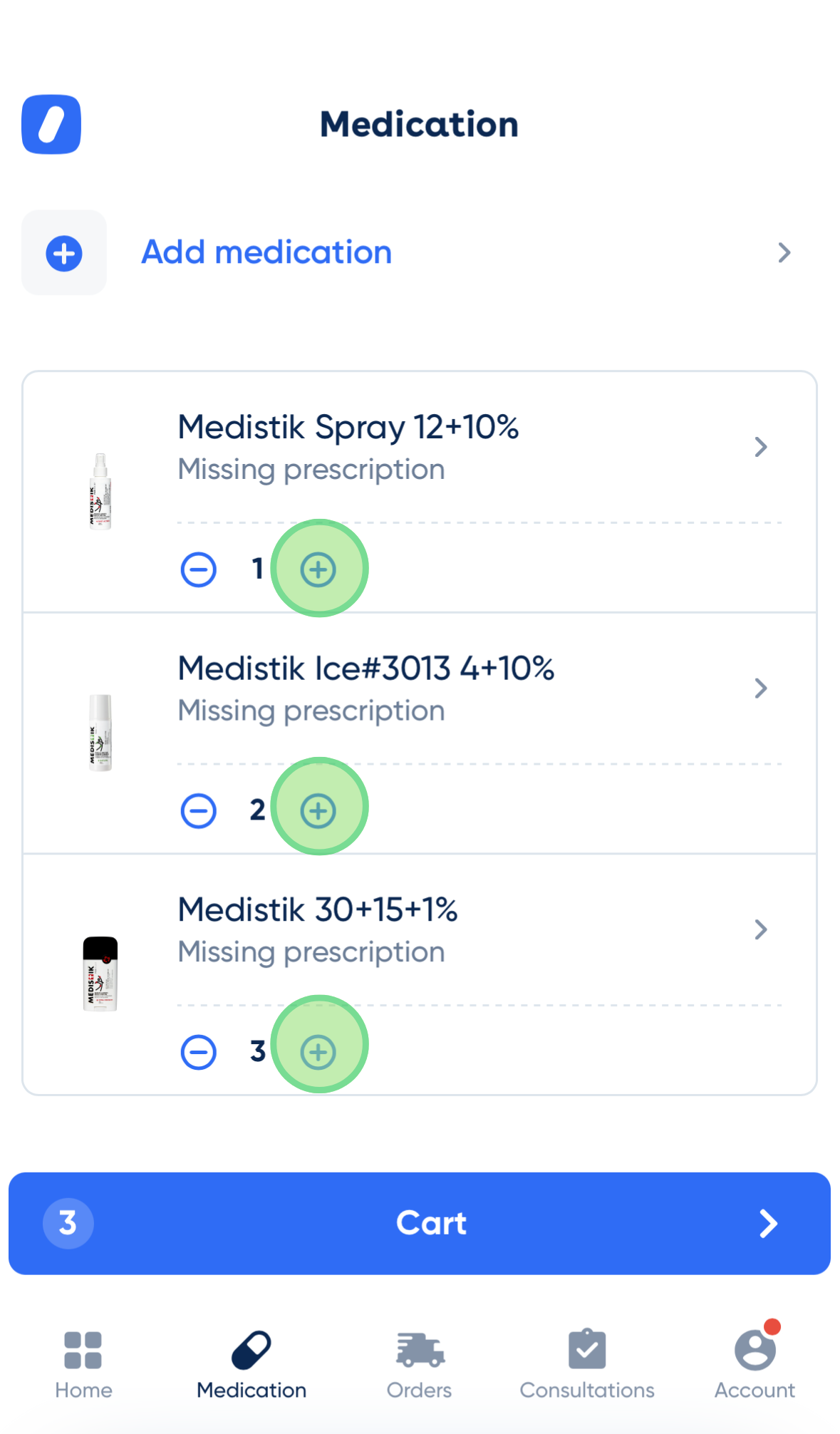 <p>Choose the quantity you would like to order of each product.</p>